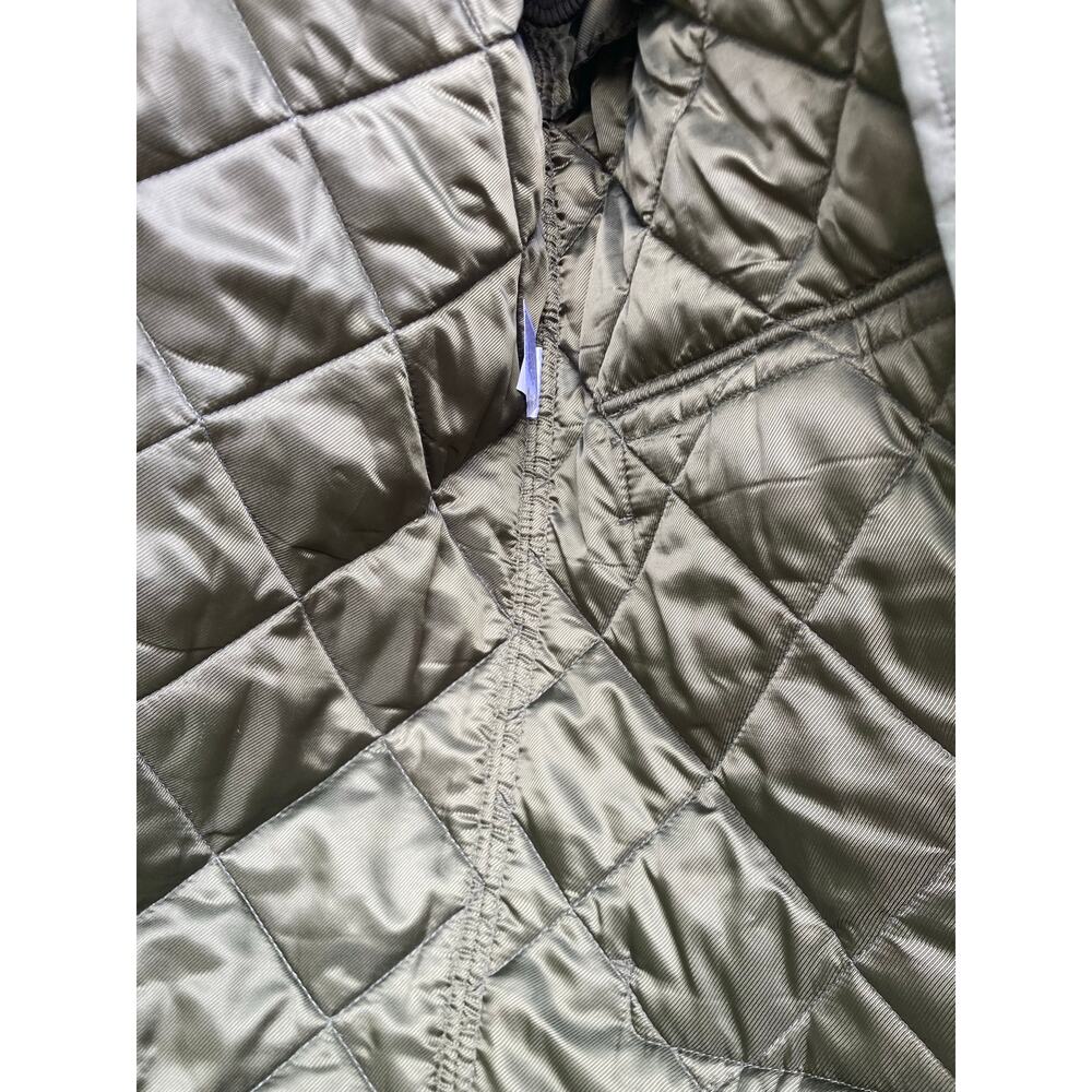 Banana Republic -Old Money Olive Quilted Barn Jacket Corduroy Collar - Mens M - Picture 8 of 13